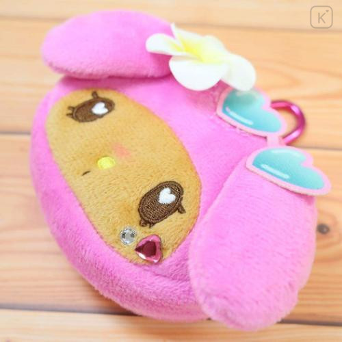 Japan Sanrio Face-Shaped Pouch with Carabiner - My Melody : Heart Eyes Summer Tan Sunburned Swimsuit Gal - 4