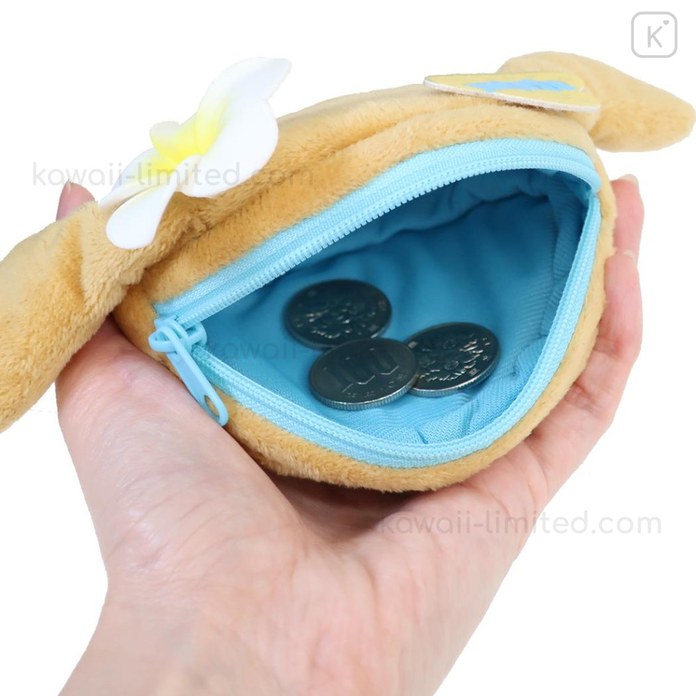 Japan Sanrio Face-shaped Pouch with Carabiner - Cinnamoroll
