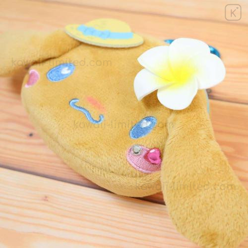 Japan Sanrio Face-shaped Pouch with Carabiner - Cinnamoroll