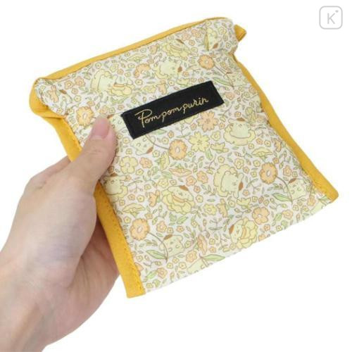 Japan Sanrio Eco Shopping Bag With Pocket - Pompompurin : Thumbelina Flower - 5