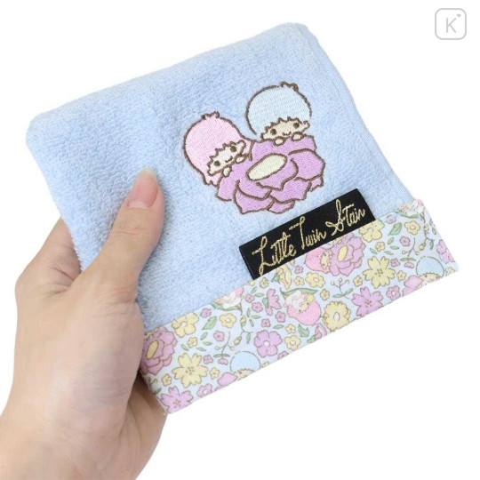 Japan Sanrio Mini Towel Jacquard Handkerchief - Little Twin Stars : Thumbelina Flower - 3