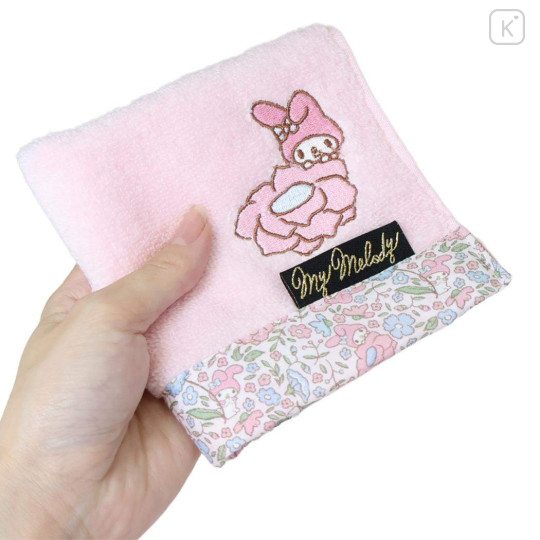 Japan Sanrio Mini Towel Jacquard Handkerchief - My Melody : Thumbelina Flower - 3