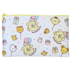 Japan Sanrio Flat Pouch - Pompompurin : 30th Anniversary Happy Birthday Party Friends Balloon