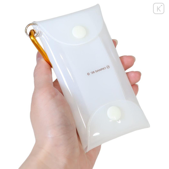 Japan Sanrio Clear Multi Case with Carabiner (S) - Pompompurin : 30th Anniversary Happy Birthday Party Friends Balloon - 2