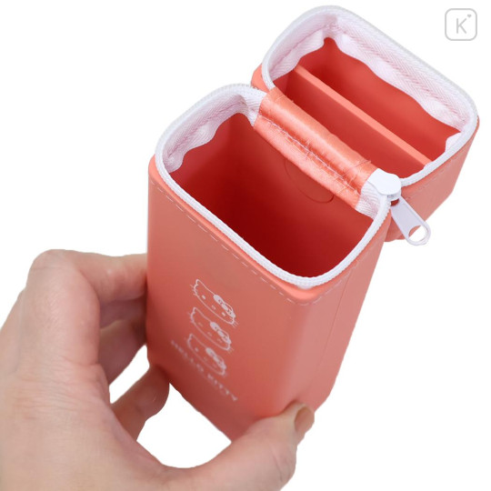 Japan Sanrio Pecomag Vertical Desk Organizer Pen Pouch Pencil Case - Hello Kitty : Pink - 3