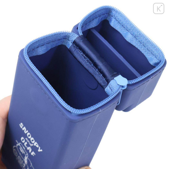 Japan Peanuts Pecomag Vertical Desk Organizer Pen Pouch Pencil Case - Olaf : Blue - 3