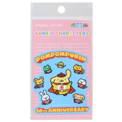 Japan Sanrio Vinyl Sticker - Pompompurin : 30th Anniversary Hero Friends