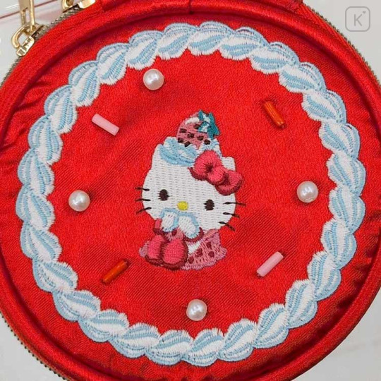 Japan Sanrio Heart-Shaped Mini Pouch - Hello Kitty : Y2K Whipped Cream Deco - 5