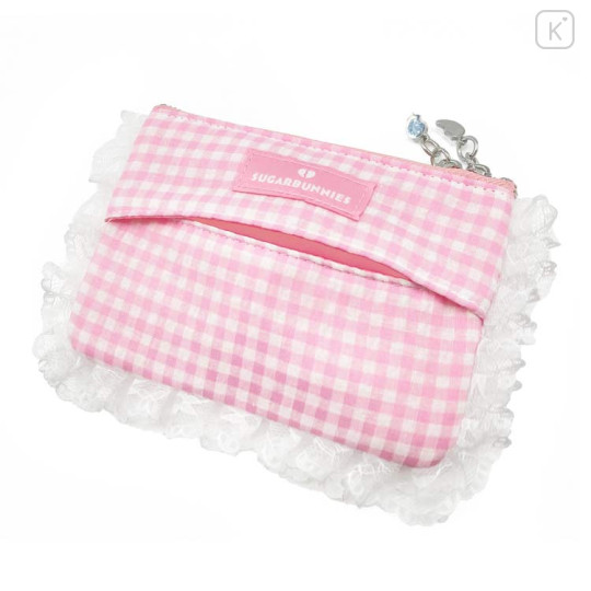 Japan Sanrio Gingham Tissue Pouch - Sugarbunnies : Dreamy Sweets Ghost House - 2