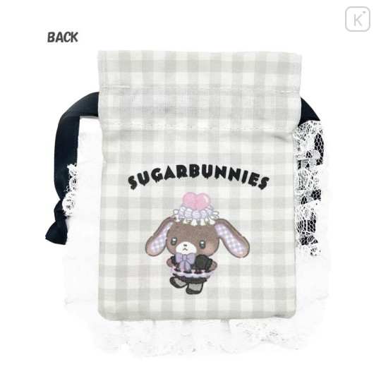 Japan Sanrio Gingham Mini Drawstring Bag - Sugarbunnies : Dreamy Sweets Ghost House Kurousa - 3