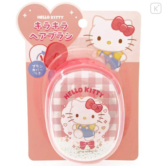Japan Sanrio Glitter Hair Brush - Hello Kitty - 1