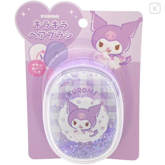 Japan Sanrio Glitter Hair Brush - Kuromi - 1