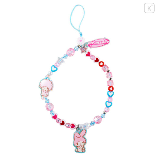 Japan Sanrio Skinnydip Beaded Phone Strap - My Melody & My Sweet Piano - 2