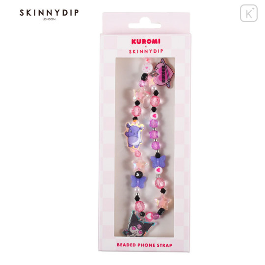Japan Sanrio Skinnydip Beaded Phone Strap - Kuromi - 1