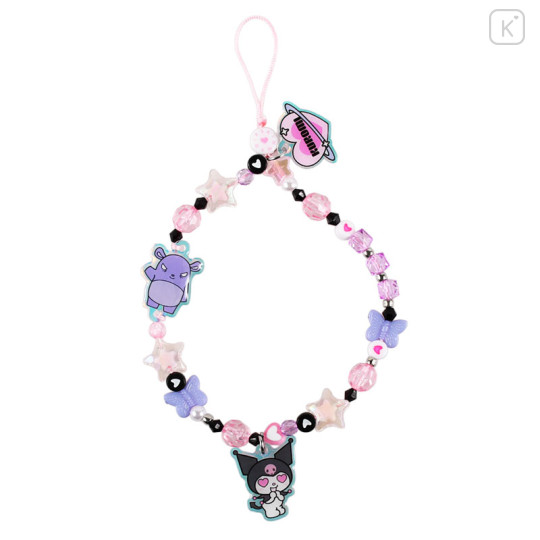 Japan Sanrio Skinnydip Beaded Phone Strap - Kuromi - 2