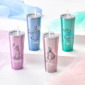 Japan Disney Store Stainless Steel Tumbler with Lid & Straw - Cinderella : Princess Dream - 2