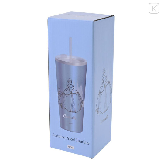 Japan Disney Store Stainless Steel Tumbler with Lid & Straw - Cinderella : Princess Dream - 8