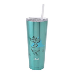 Japan Disney Store Stainless Steel Tumbler with Lid & Straw - Ariel : Princess Dream