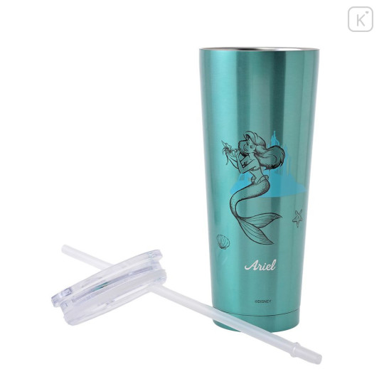 Japan Disney Store Stainless Steel Tumbler with Lid & Straw - Ariel : Princess Dream - 5