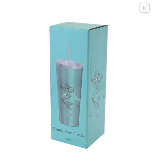 Japan Disney Store Stainless Steel Tumbler with Lid & Straw - Ariel : Princess Dream - 8