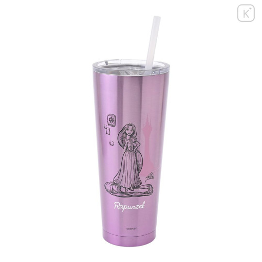Japan Disney Store Stainless Steel Tumbler with Lid & Straw - Rapunzel : Princess Dream - 1