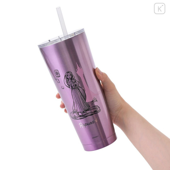 Japan Disney Store Stainless Steel Tumbler with Lid & Straw - Rapunzel : Princess Dream - 3