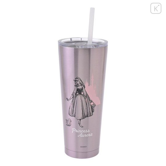 Japan Disney Store Stainless Steel Tumbler with Lid & Straw - Aurora : Princess Dream - 1