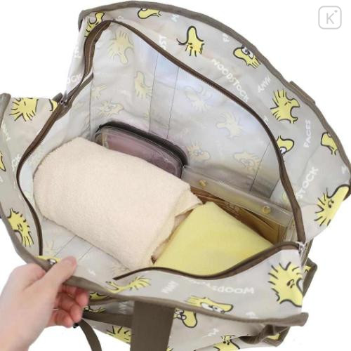 Japan Peanuts Souvenir Shopping Bag - Woodstock : Funny Face Brown - 4
