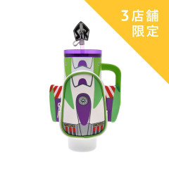 Japan Disney Store Water Bottle with Straw Cap and Pouch - Buzz Lightyear : Body