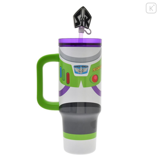 Japan Disney Store Water Bottle with Straw Cap and Pouch - Buzz Lightyear : Body - 6