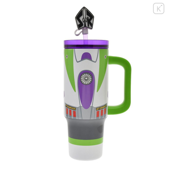 Japan Disney Store Water Bottle with Straw Cap and Pouch - Buzz Lightyear : Body - 7