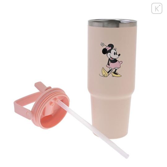 Japan Disney Store Stainless Steel Tumbler with Handle - Minnie : Standing Pose - 4