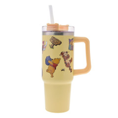 Japan Disney Store Stainless Steel Tumbler with Straw - Piglet & Pooh & Tigger