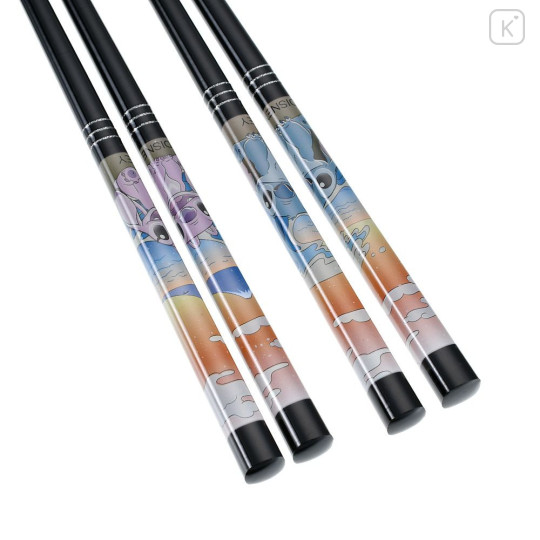 Japan Disney Store Wooden Chopsticks 23cm Set - Angel & Stitch - 5