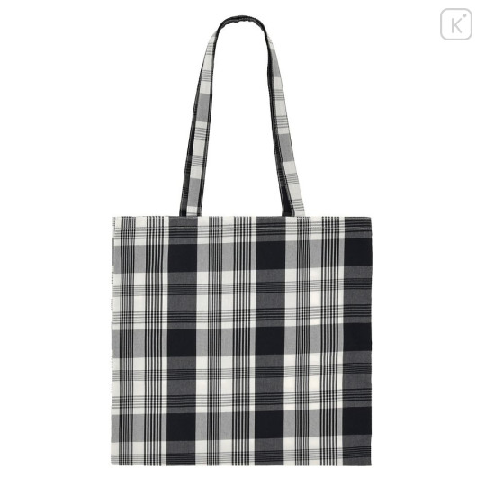 Japan Disney Store Tote Bag - Mickey : Monotone Plaid Check - 2