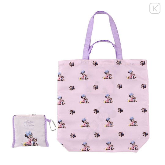 Japan Disney Store Eco Bag with Carabiner - Figaro & Minnie : Watercolor - 2