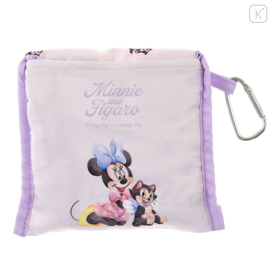 Japan Disney Store Eco Bag with Carabiner - Figaro & Minnie : Watercolor - 3