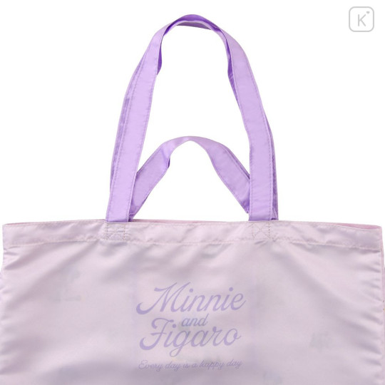 Japan Disney Store Eco Bag with Carabiner - Figaro & Minnie : Watercolor - 5