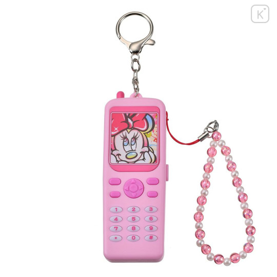 Japan Disney Store Mobile Phone Talking & Light Up Keychain - Minnie - 1