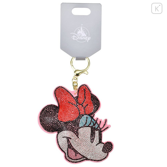 Japan Disney Store Rhinestone Keychain - Minnie : Face - 2