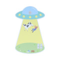 Japan Sun-Star Die-Cut Sticky Notes - UFO Flying Milking Farm Funny - 3