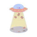 Japan Sun-Star Die-Cut Sticky Notes - UFO Flying Mole Funny - 3