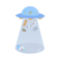 Japan Sun-Star Die-Cut Sticky Notes - UFO Flying Cat Funny - 3