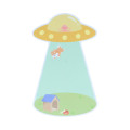Japan Sun-Star Die-Cut Sticky Notes - UFO Flyying Dog Funny - 3
