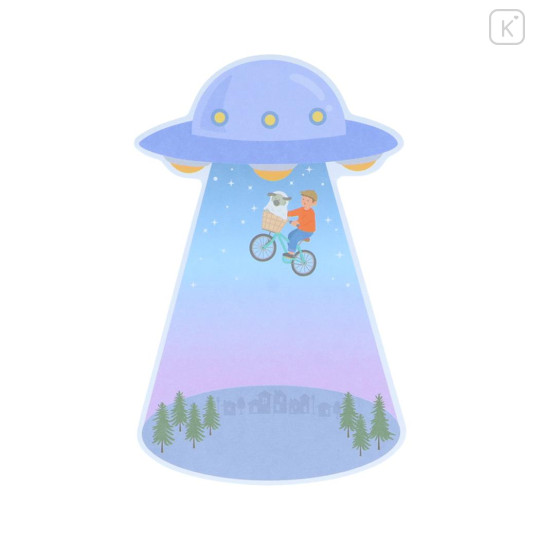 Japan Sun-Star Die-Cut Sticky Notes - UFO Flying Bicycle Funny - 3