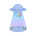 Japan Sun-Star Die-Cut Sticky Notes - UFO Flying Bicycle Funny - 3