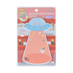 Japan Sun-Star Die-Cut Sticky Notes - UFO Flying Ramen Funny