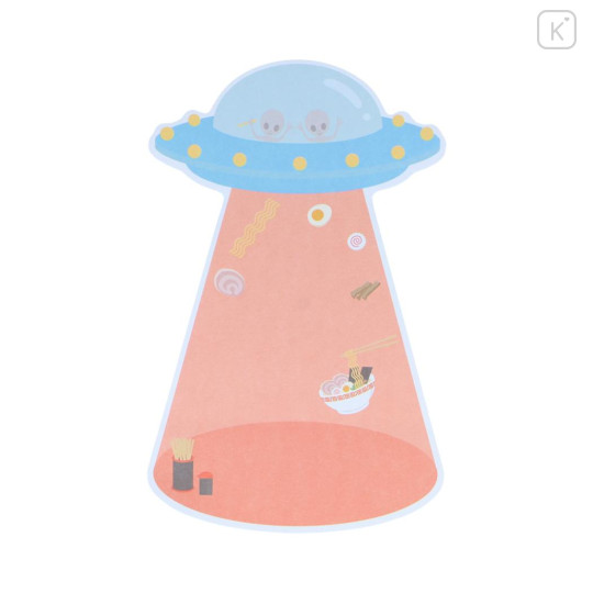 Japan Sun-Star Die-Cut Sticky Notes - UFO Flying Ramen Funny - 3