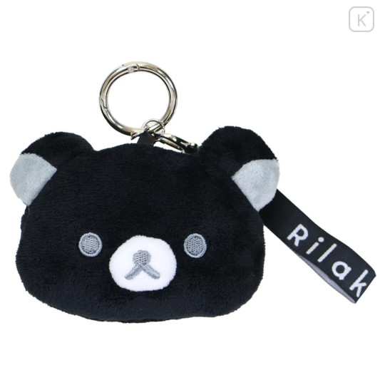 Japan San-X Mini Accessory Case With Carabiner - Rilakkuma : Basic Rilakkuma Monochrome - 1