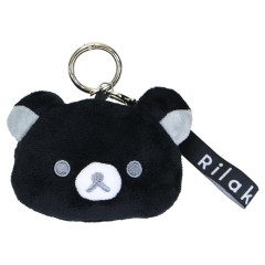 Japan San-X Mini Accessory Case With Carabiner - Rilakkuma : Basic Rilakkuma Monochrome